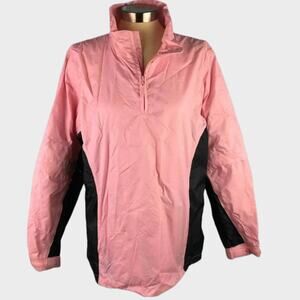 The Weather Co Pullover Jacket Womens M Pink Gray Zip Off Sleeves